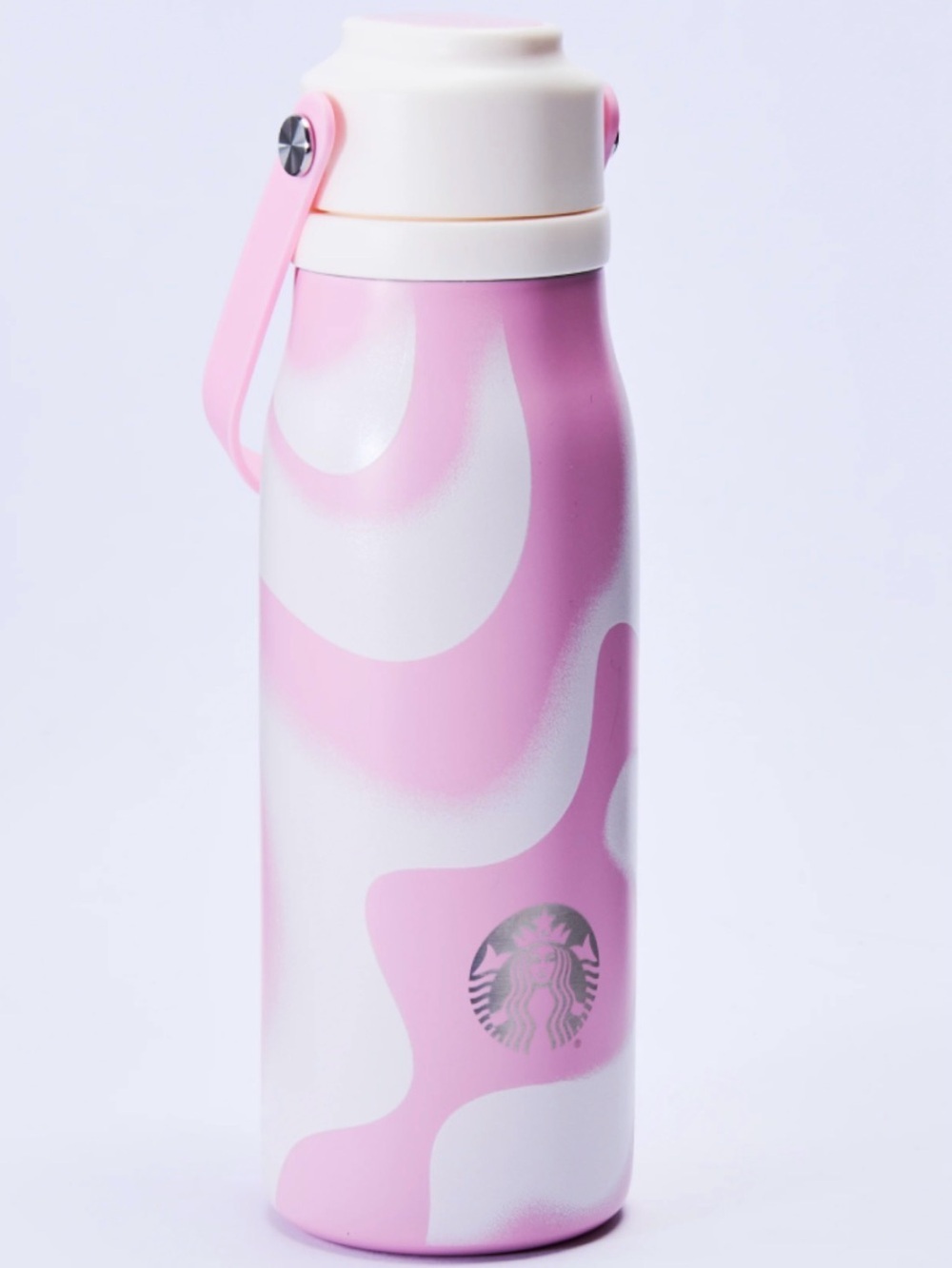 New Starbucks 2026 Pink vibes collection Swirl Stainless Bottle with Strap